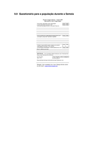 9.9 Questionário para a população durante a Semeia
 