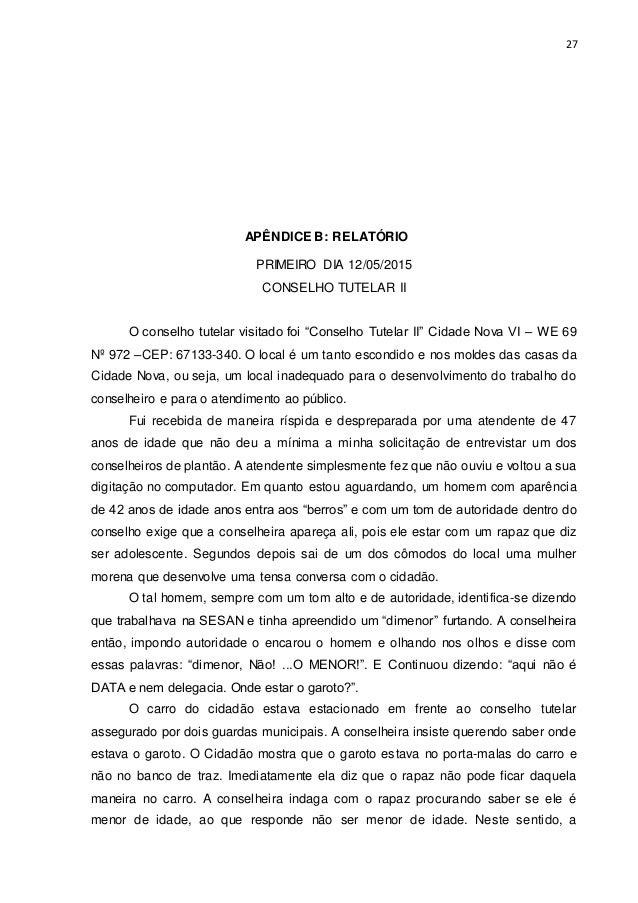 Relatorio conselho tutelar