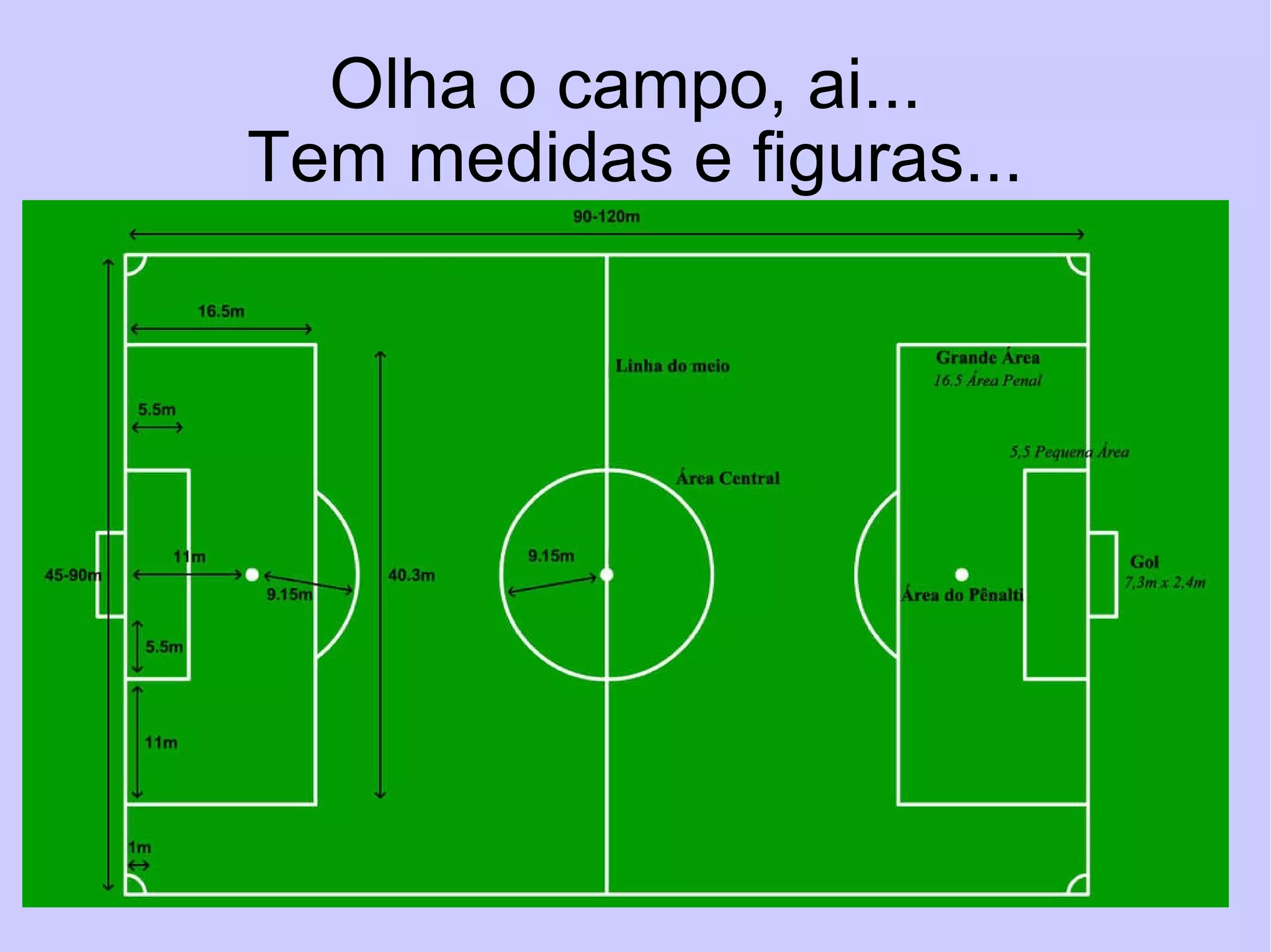 Olha o campo, ai...  Tem medidas e figuras... 