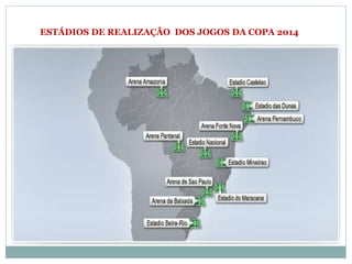 ESTÁDIOS DE REALIZAÇÃO DOS JOGOS DA COPA 2014
 