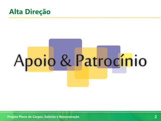 2
2Projeto Plano de Cargos, Salários e Remuneração
Alta Direção
 