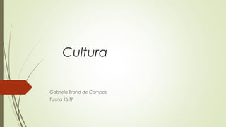 Cultura 
Gabriela Brand de Campos 
Turma 16 TP 
 