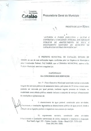 Projeto de concessão da SAE