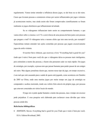 Projeto De Iniciação Cientifica