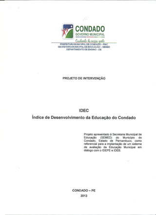 Projeto de intervenção idec   2013