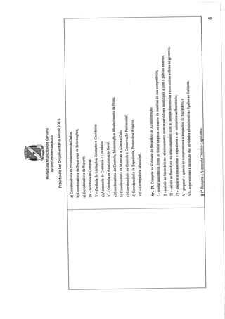 Projeto de lei LOA 2015 Caruaru