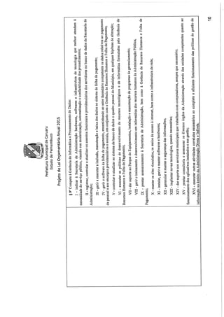 Projeto de lei LOA 2015 Caruaru