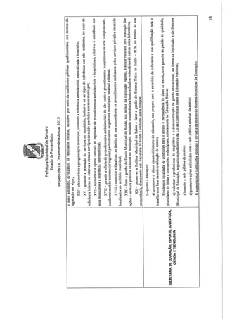 Projeto de lei LOA 2015 Caruaru