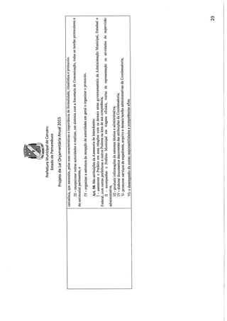 Projeto de lei LOA 2015 Caruaru