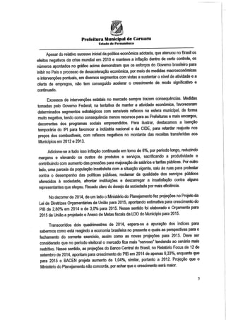 Projeto de lei LOA 2015 Caruaru