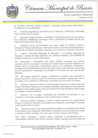 Projeto de lei nº 001.2015