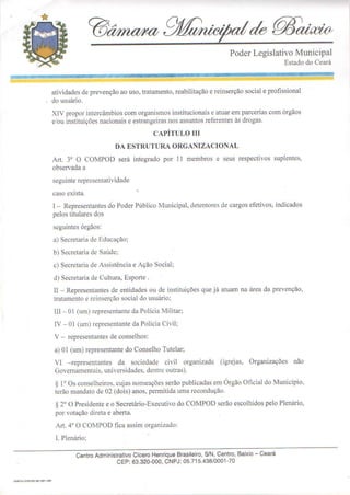 Projeto de lei nº 001.2015