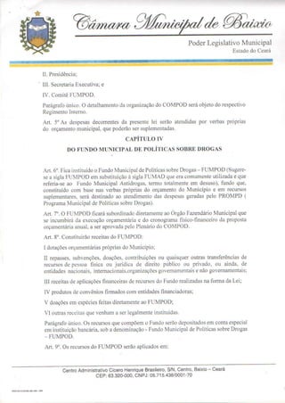 Projeto de lei nº 001.2015