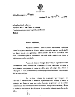 Projeto de Lei da Reforma Administrativa do Governo de Goiás