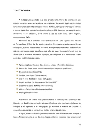 Projeto de Leitura _ História em Quadrinhos | PDF