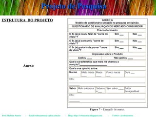Projeto de Pesquisa Prof. Robson Santos  -  Email:robssantoss@yahoo.com.br  -  Blog: http://robssantos.blogspot.com  -  Twitter: @robssantoss ESTRUTURA  DO PROJETO Anexo 