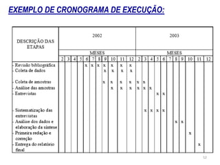 EXEMPLO DE CRONOGRAMA DE EXECUÇÃO:
52
 
