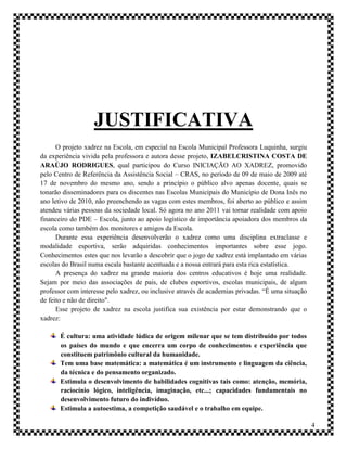 PDF) PROJETO XADREZ NAS ESCOLAS: OFICINAS TEÓRICO-PRÁTICAS PARA A