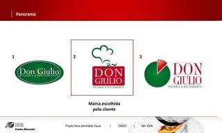 Panorama




1                    2                                          3




                                  Marca escolhida
                                   pelo cliente


               Projeto Nova Identidade Visual   |   CRIED   |   Abr. 2009
 