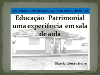 SEMINÁRIO DE PRÁTICAS EDUCACIONAIS NOVA OLÍMPIA - MT




                             Marcia Gomes freire
 