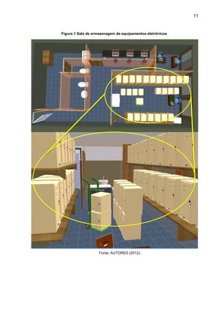 11
Figura 1 Sala de armazenagem de equipamentos eletrônicos.
Fonte: AUTORES (2012).
 