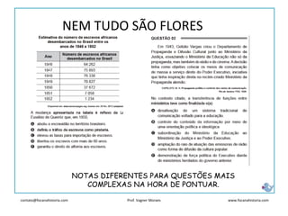 contato@focanahistoria.com www.focanahistoria.comProf. Vagner Moraes
NEM TUDO SÃO FLORES
NOTAS DIFERENTES PARA QUESTÕES MAIS
COMPLEXAS NA HORA DE PONTUAR.
 
