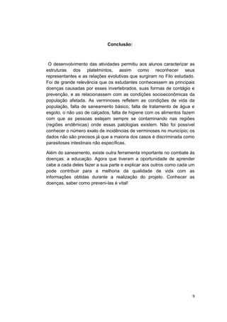 Projeto filo platelmintos camilo