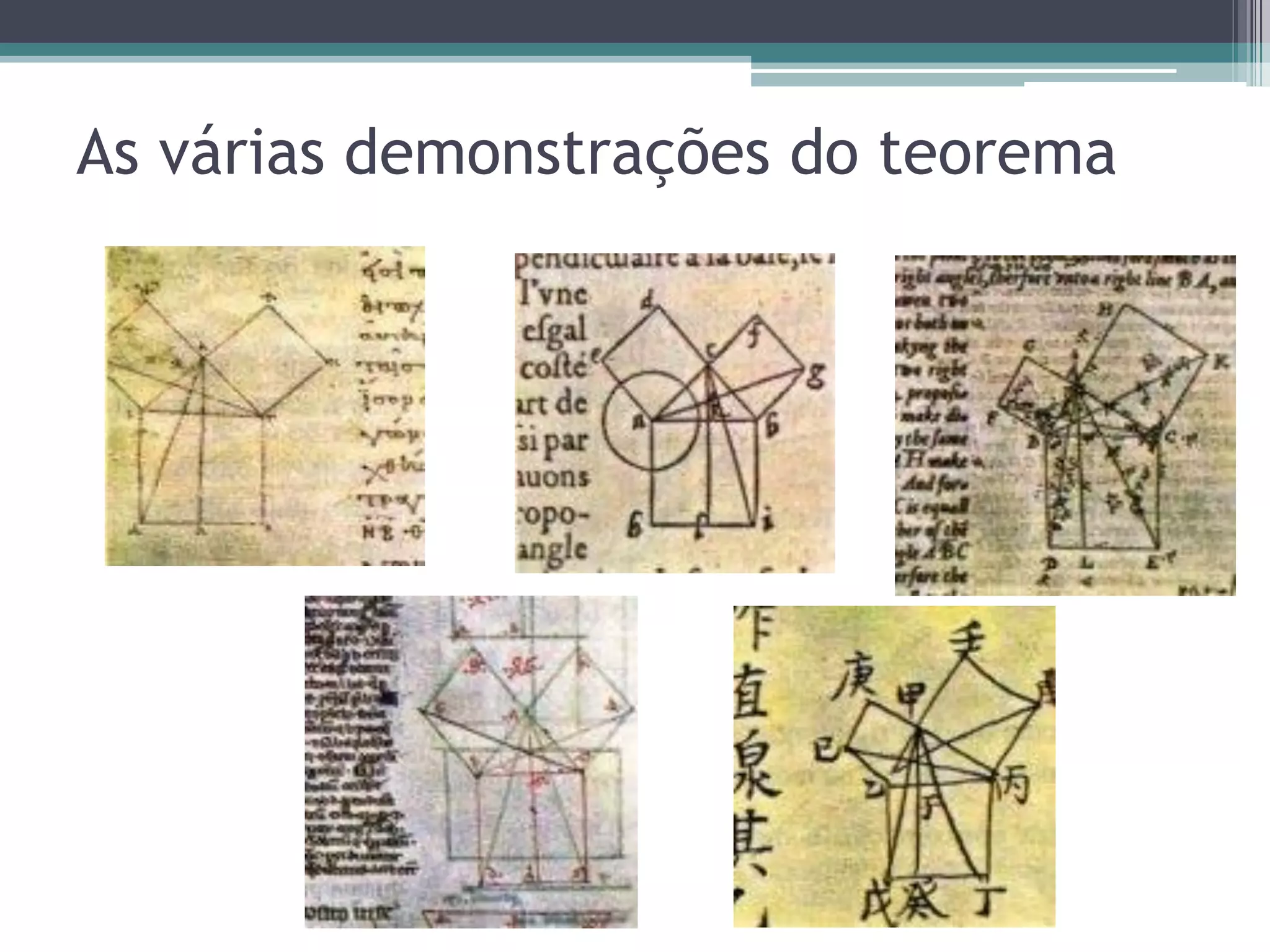 As várias demonstrações do teorema

 