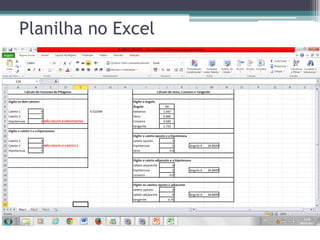 Planilha no Excel

 