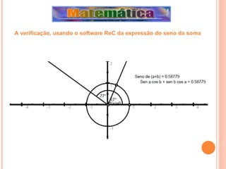A verificação, usando o software ReC da expressão do seno da soma 