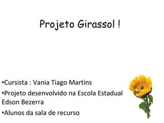 Projeto Girassol ! ,[object Object],[object Object],[object Object]