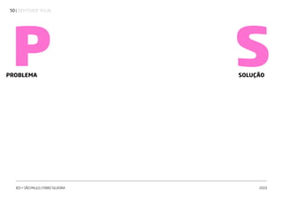 | IDENTIDADE VISUAL50
IED • SÃO PAULO | FABIO SILVEIRA 2019
PPROBLEMA SOLUÇÃO
S
 