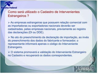 Dados da relação entre o interveniente e a empresa nacional (informação privada, mantida sob sigilo). 