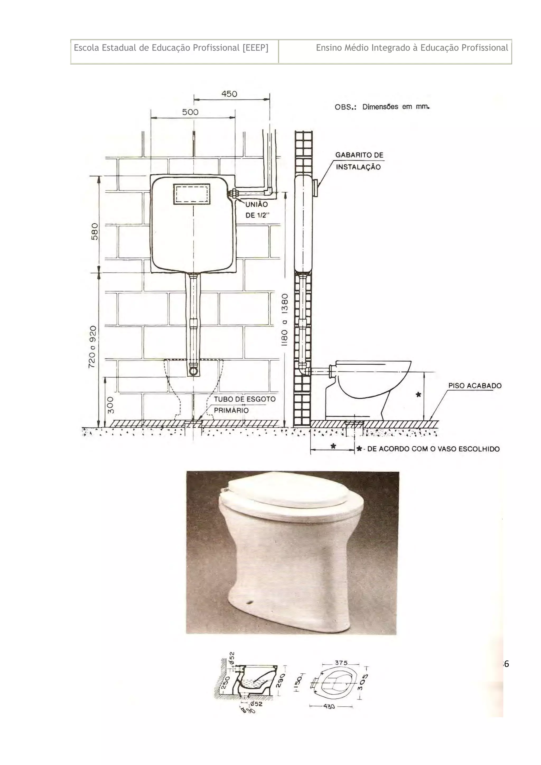Escola Estadual de Educação Profissional [EEEP] Ensino Médio Integrado à Educação Profissional
Técnico em Edificações
PROJETOS HIDROSSANITÁRIOS I e II
86
 
