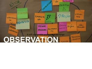 A self-sustainable professional exchange 
OBSERVATION 
 