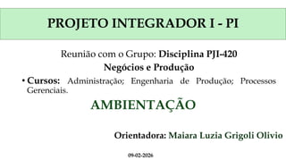 PROJETO INTEGRADOR I- PI - AMBIENTAÇÃO - UNIVESP | PDF