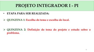 PROJETO INTEGRADOR I- PI - AMBIENTAÇÃO - UNIVESP | PDF