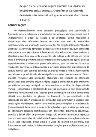 Projeto interdisciplinar