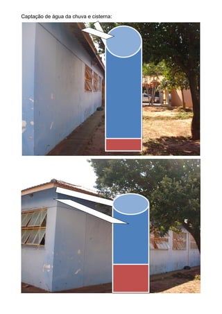 Captação de água da chuva e cisterna:
 