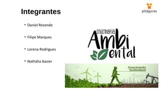 Integrantes
• Daniel Resende
• Filipe Marques
• Lorena Rodrigues
• Nathália Xavier
 