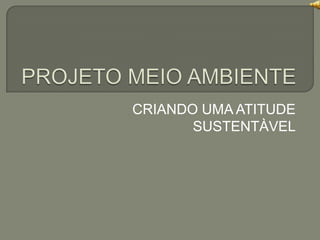 PROJETO MEIO AMBIENTE CRIANDO UMA ATITUDE SUSTENTÀVEL 