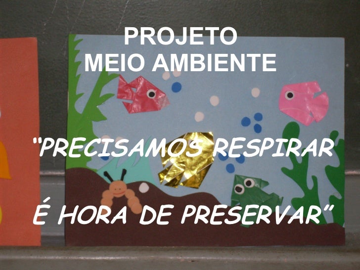 PROJETO MEIO AMBIENTE “PRECISAMOS RESPIRAR É HORA DE PRESERVAR” 