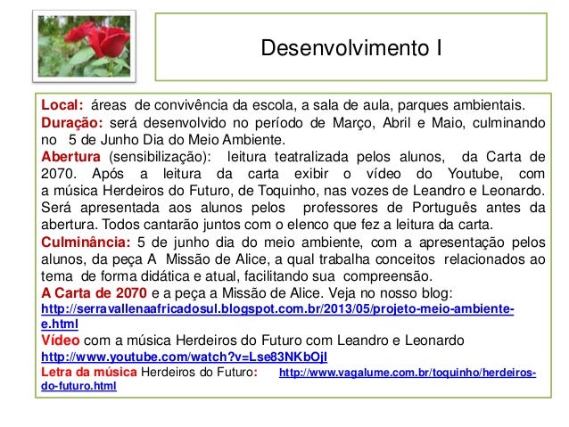 Projeto meio ambiente e sustentabilidade na escola