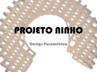 PROJETO NINHO 
Design Paramétrico  