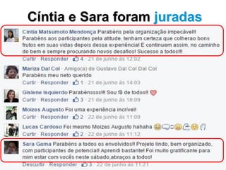 Cíntia e Sara foram juradas
 