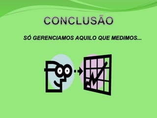 SÓ GERENCIAMOS AQUILO QUE MEDIMOS...
 