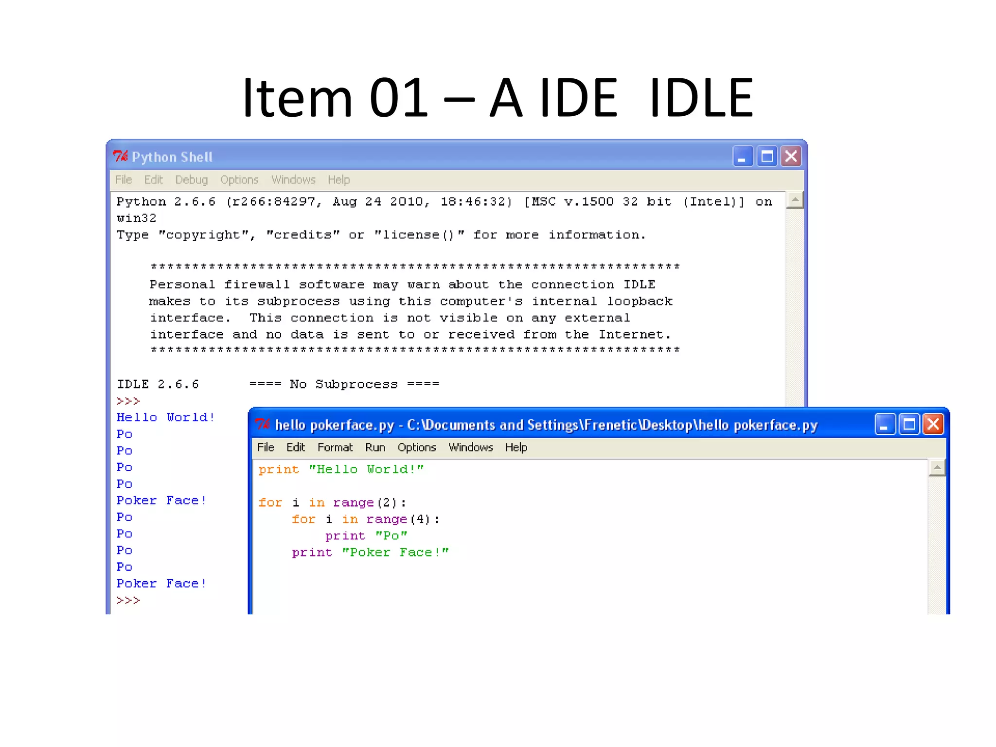 Item 01 – A IDE  IDLE 