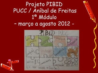 Projeto PIBID
PUCC / Aníbal de Freitas
      1ª Módulo
– março a agosto 2012 -
 