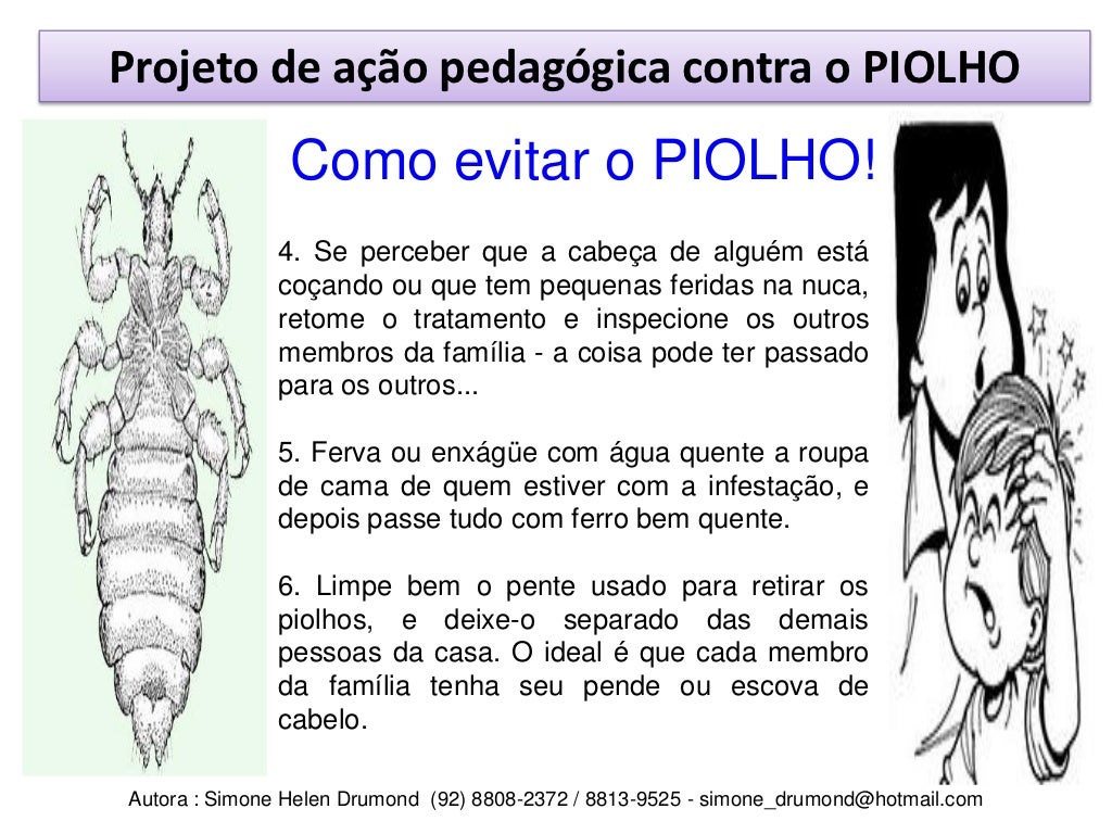Projeto piolho de simone helendrumond artigos diversos Projeto piolho de simone helendrumond artigos diversos