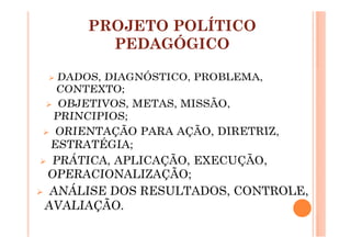 PROJETO POLÍTICO
  PEDAGÓGICO
 